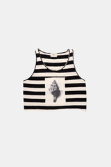 TOP GRAPHIC SEASHELL CRU/BLACK