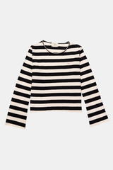 LONG SLEEVE STRIPES GRAPHIC BLACK/OFF-WHITE