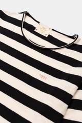 LONG SLEEVE STRIPES GRAPHIC BLACK/OFF-WHITE