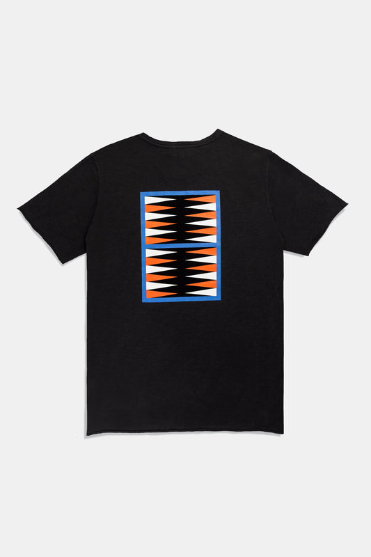 T-SHIRT GRAPHIC BACKGAMMON BLACK
