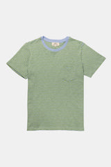 T-SHIRT STRIPES NEON GREEN/SKY BLUE