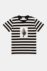 T-SHIRT STRIPES BLACK/ OFF-WHITE SEASHELL