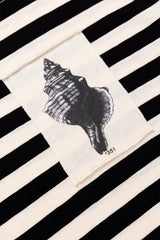 T-SHIRT STRIPES BLACK/ OFF-WHITE SEASHELL