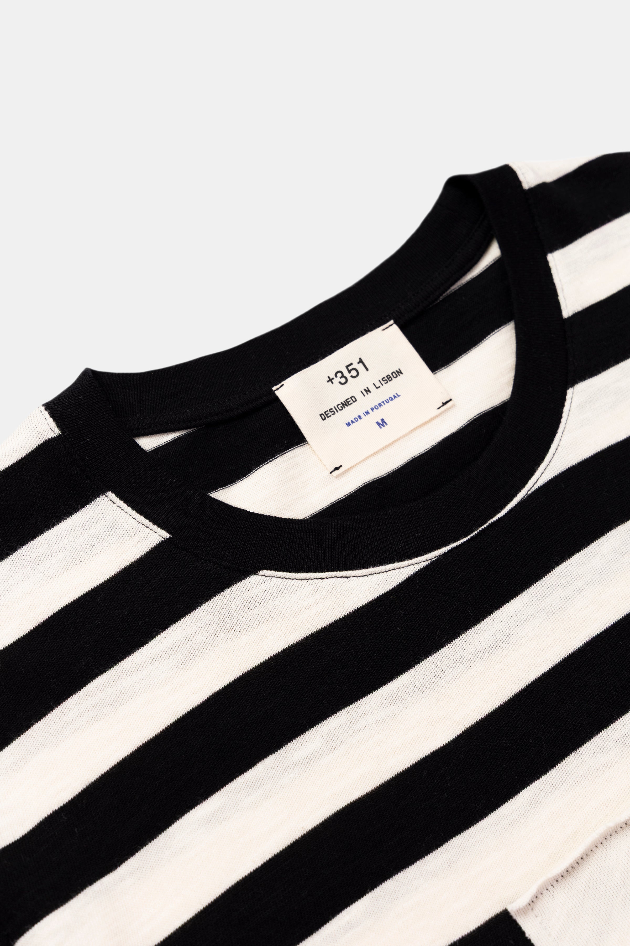 T-SHIRT STRIPES BLACK/ OFF-WHITE SEASHELL