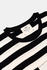 T-SHIRT STRIPES BLACK/ OFF-WHITE SEASHELL