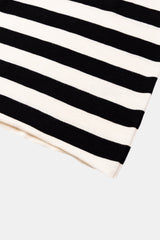 T-SHIRT STRIPES BLACK/ OFF-WHITE SEASHELL