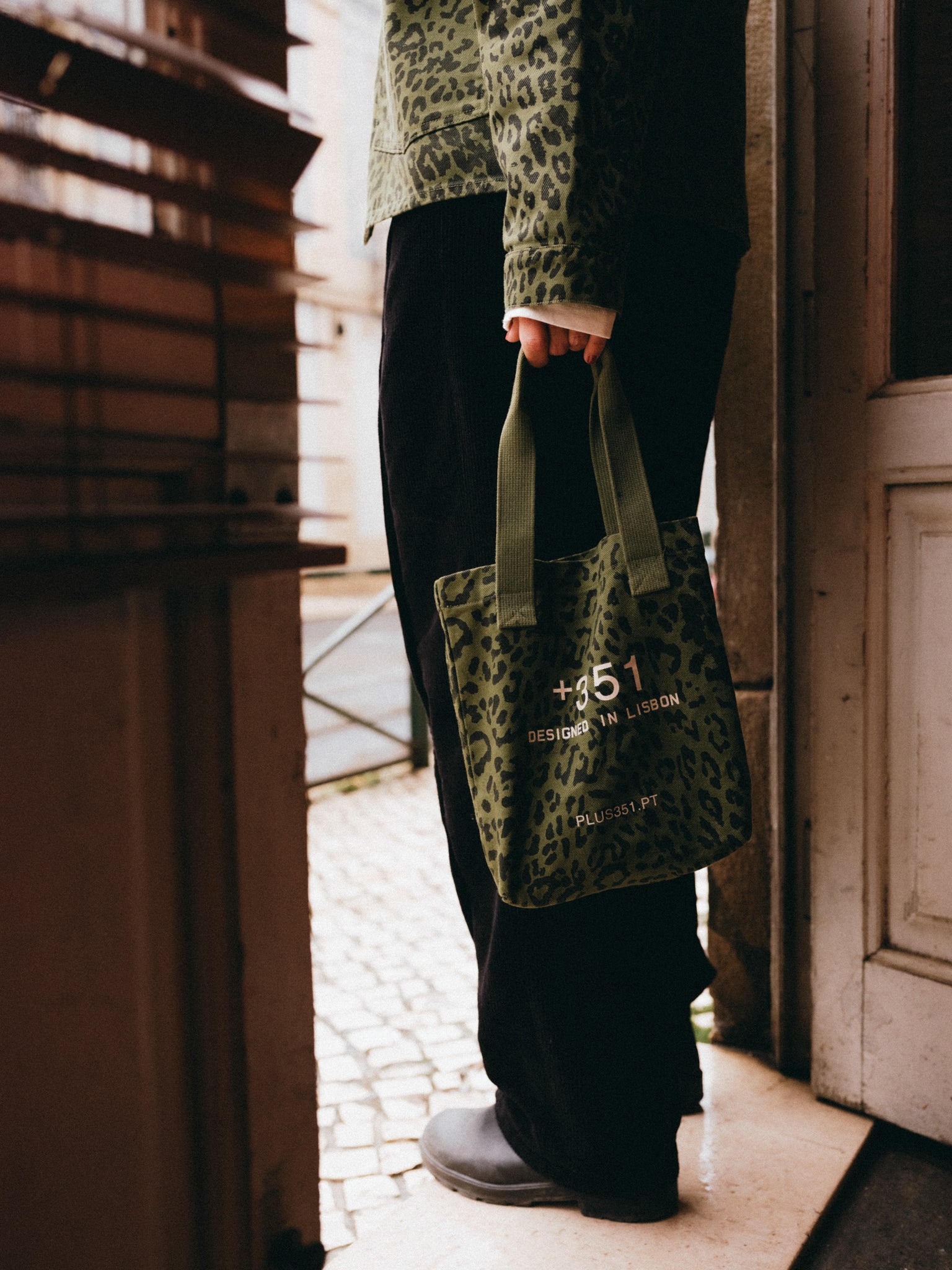TOTE LEOPARD GREEN