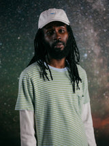 T-SHIRT STRIPES NEON GREEN/SKY BLUE