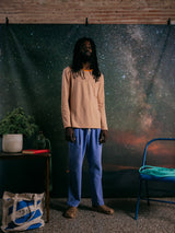 LONG SLEEVE STRIPES SALMON/SKY BLUE