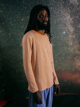 LONG SLEEVE STRIPES SALMON/SKY BLUE