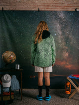 JACKET CANVAS LEOPARD NEON GREEN