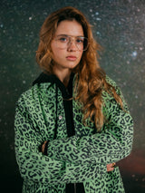 JACKET CANVAS LEOPARD NEON GREEN