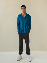 POLO LONG SLEEVE TERRY STEEL BLUE