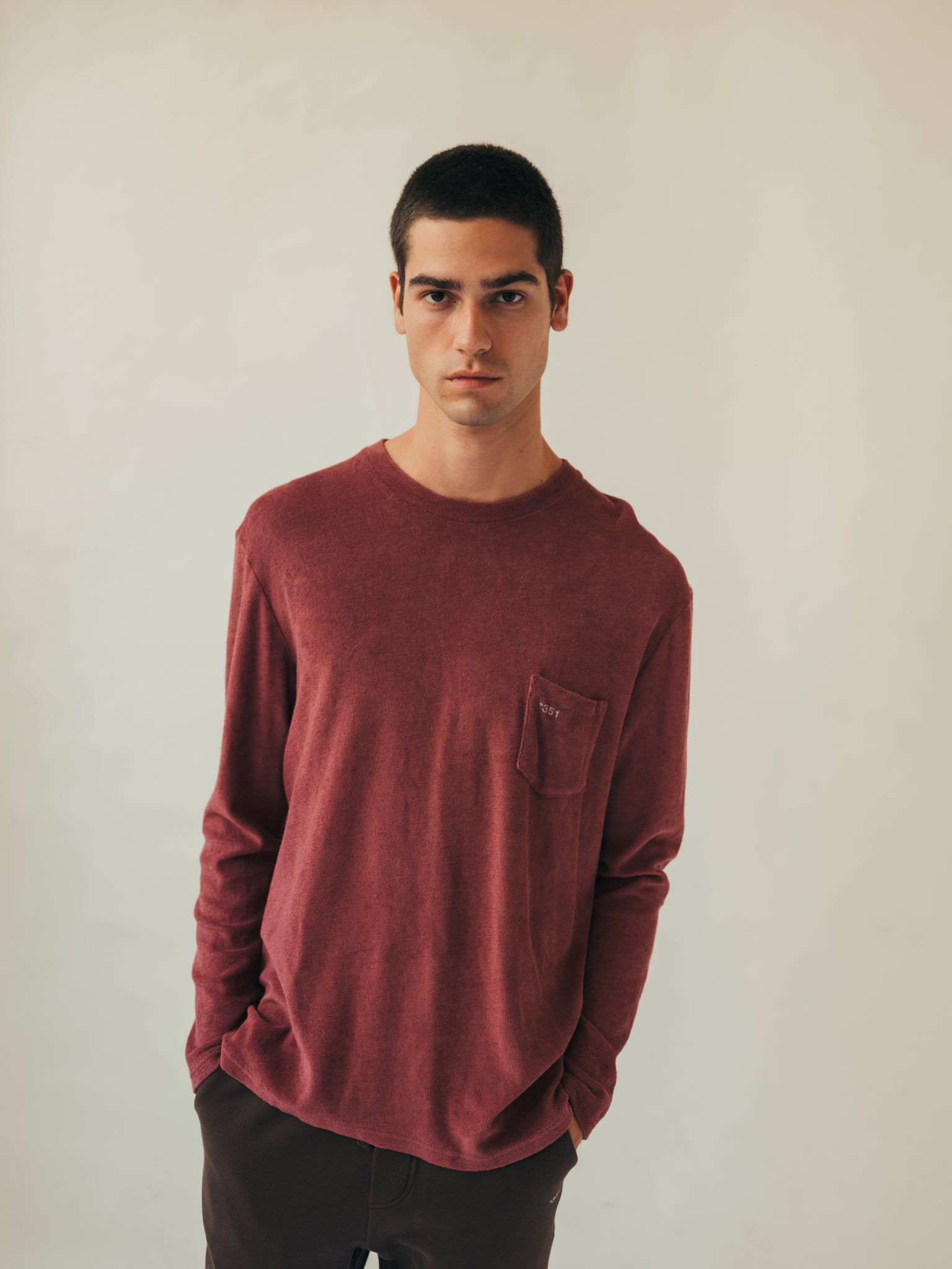 LONG SLEEVE TERRY AUBERGINE