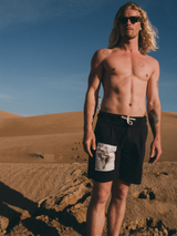 WALKSHORTS TWILL CHARCOAL/PATCH SEASHELL