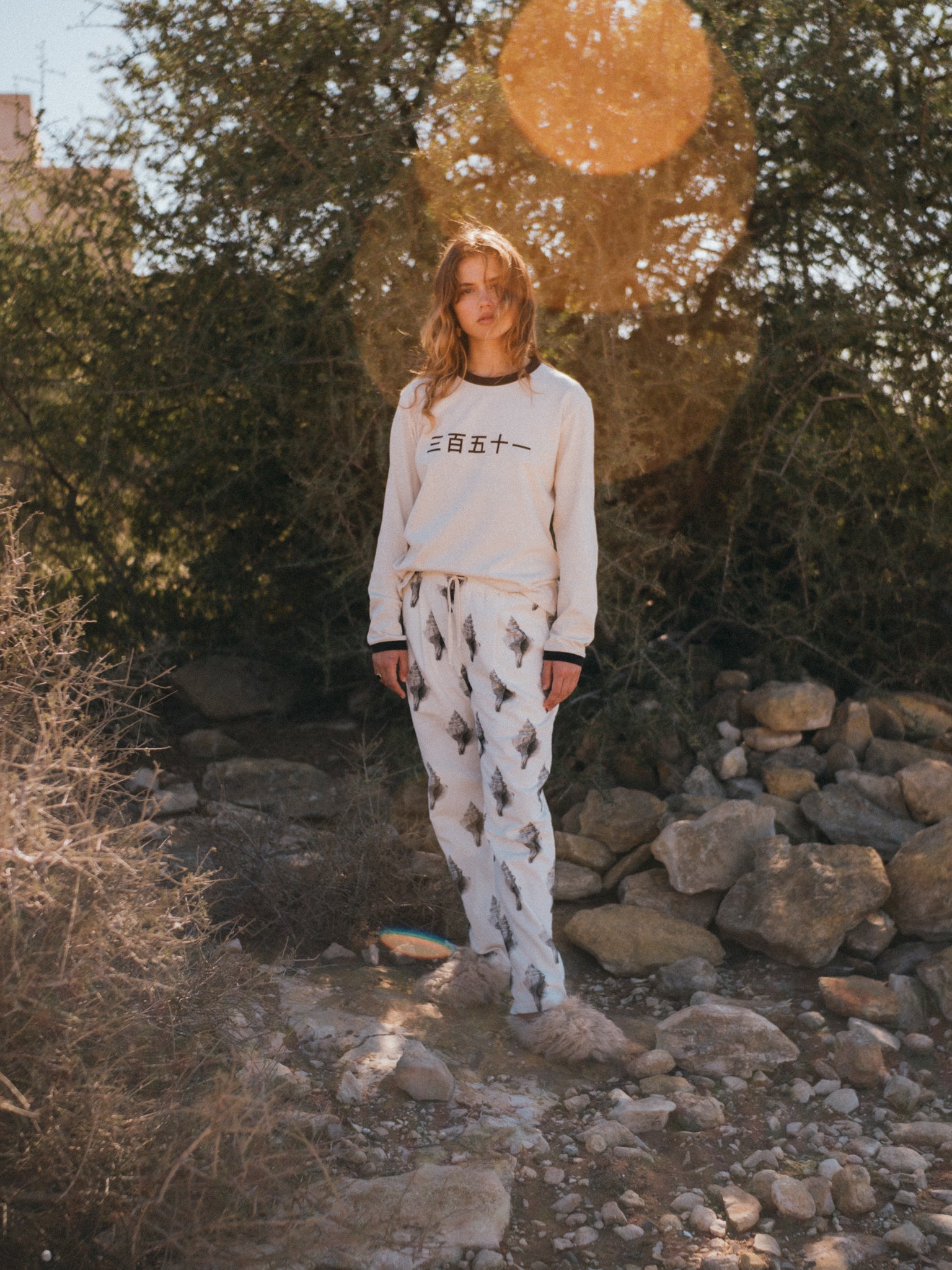 PANTS SPECIAL EDITION CANVAS OFF-WHITE/PRINT SEASHELL