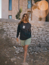 LONG SLEEVE GRAPHIC SEASHELL CHARCOAL