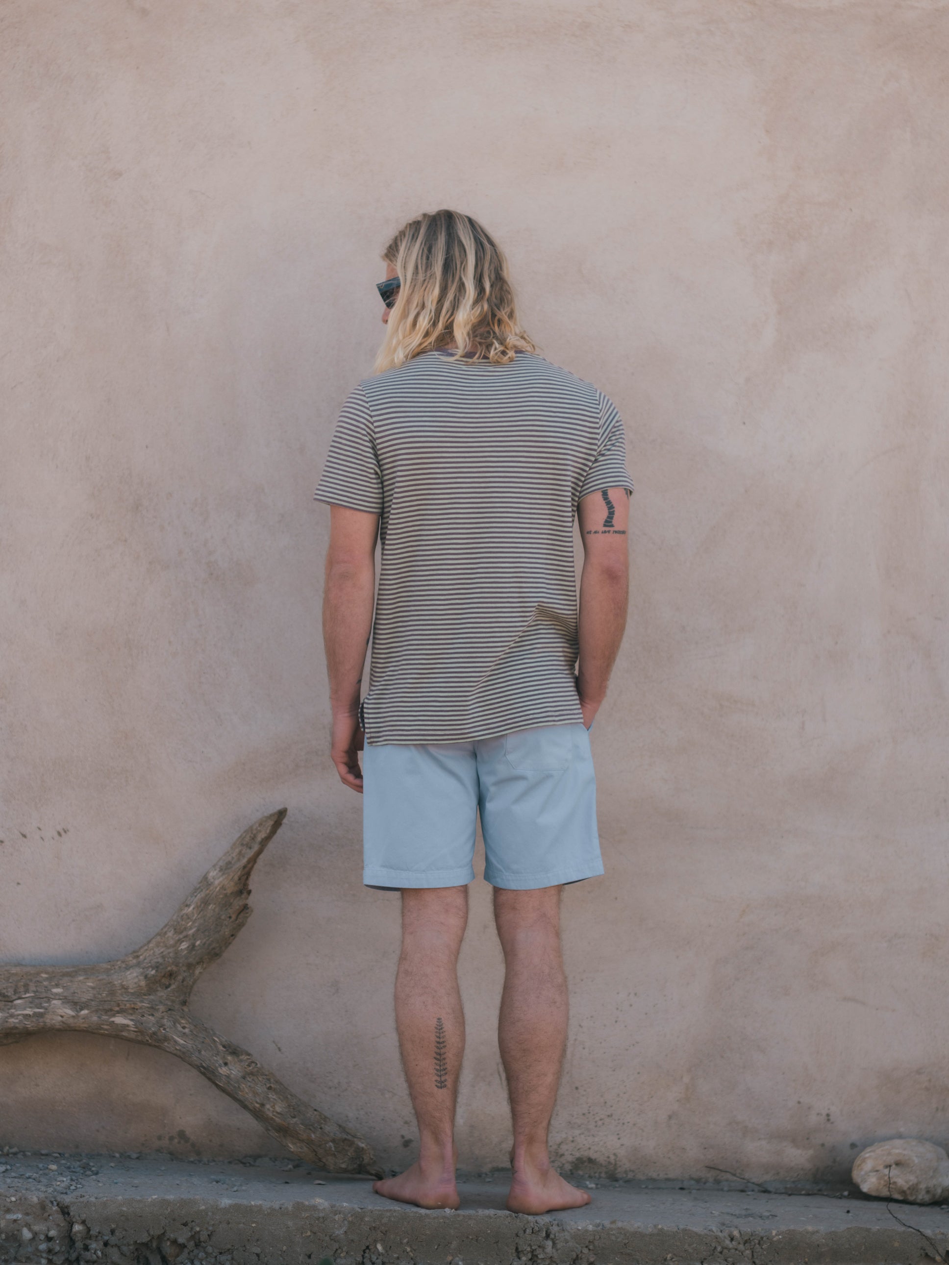 WALKSHORTS TWILL JASMIN BLUE/PATCH SEASHELL