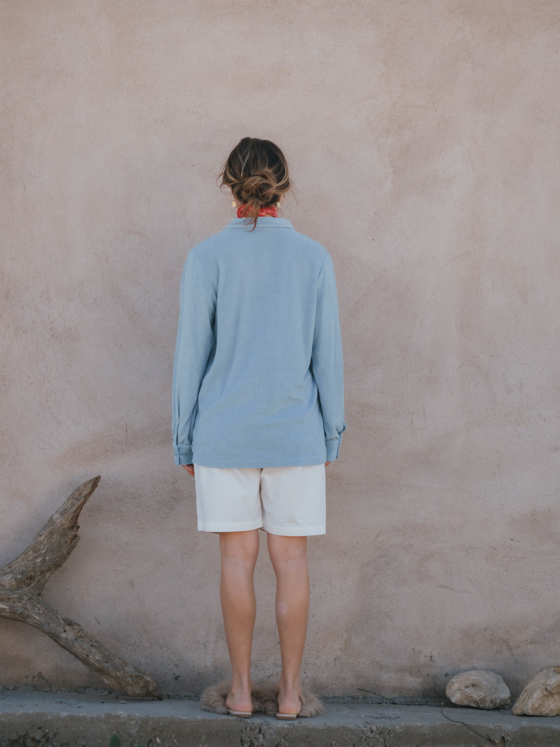 SHIRT LONG SLEEVE TERRY JASMIN BLUE