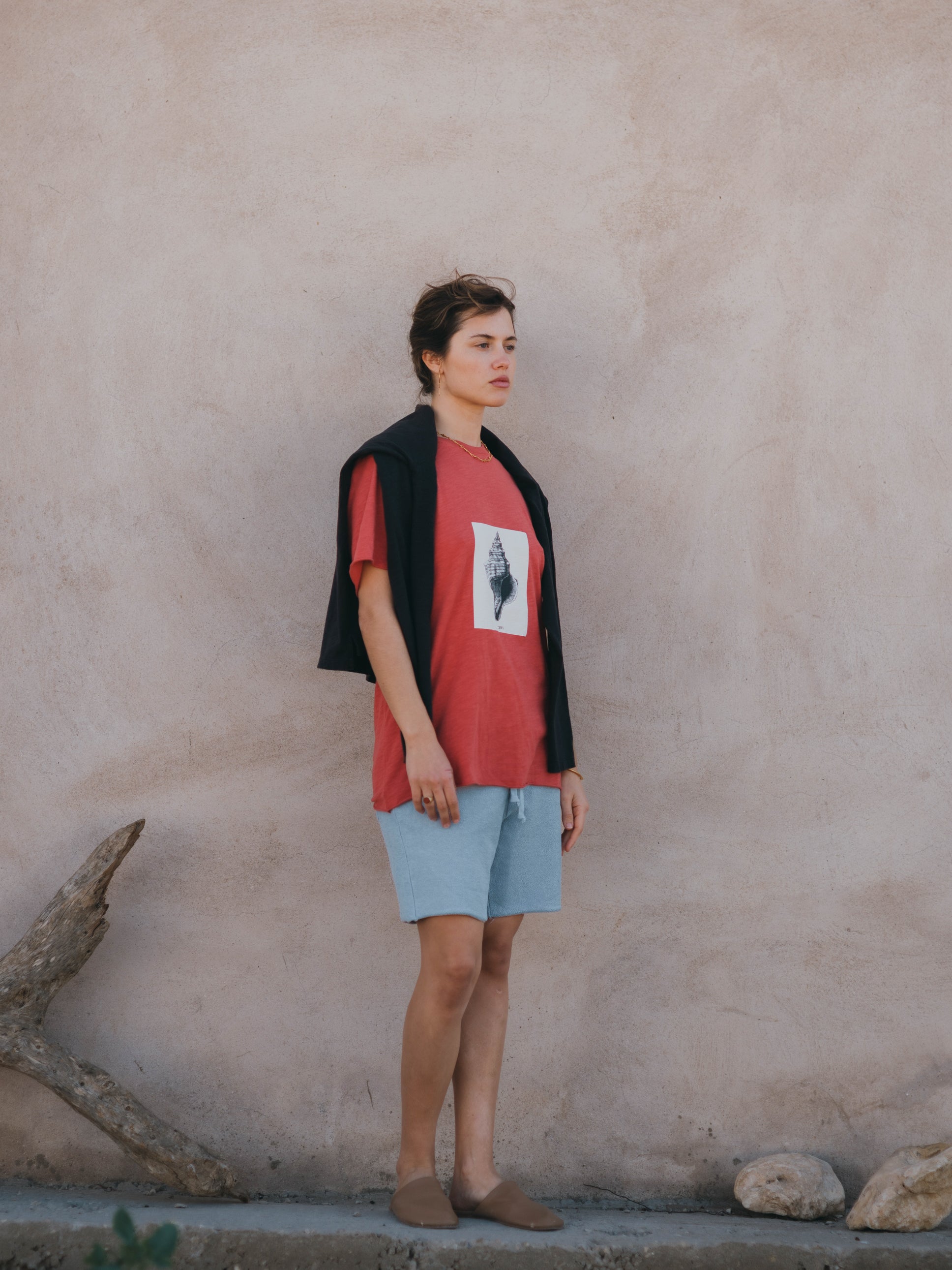 T-SHIRT GRAPHIC SEASHELL FRAMBOISE