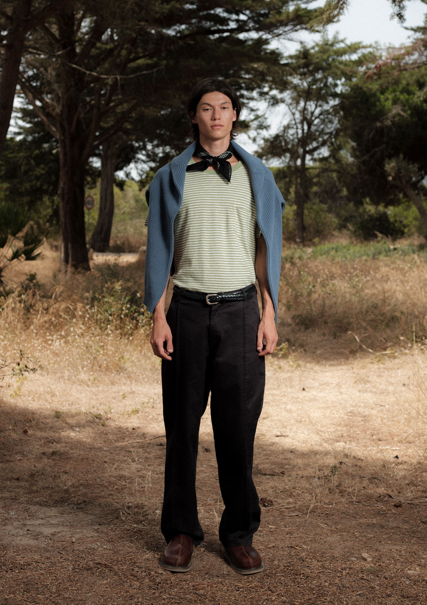 T-SHIRT STRIPES PASTEL GREEN/OFF-WHITE