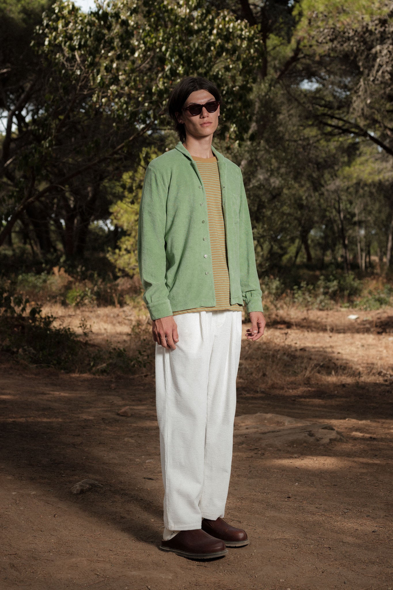 SHIRT LONG SLEEVE TERRY PASTEL GREEN