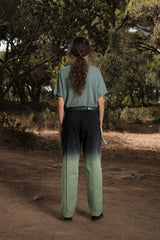T-SHIRT STRIPES PETROL/PASTEL GREEN