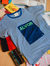 TSHIRT STRIPES DACIANO DA COSTA STEEL BLUE/CRU