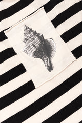 LONG DRESS GRAPHIC SEASHELL CRU/BLACK