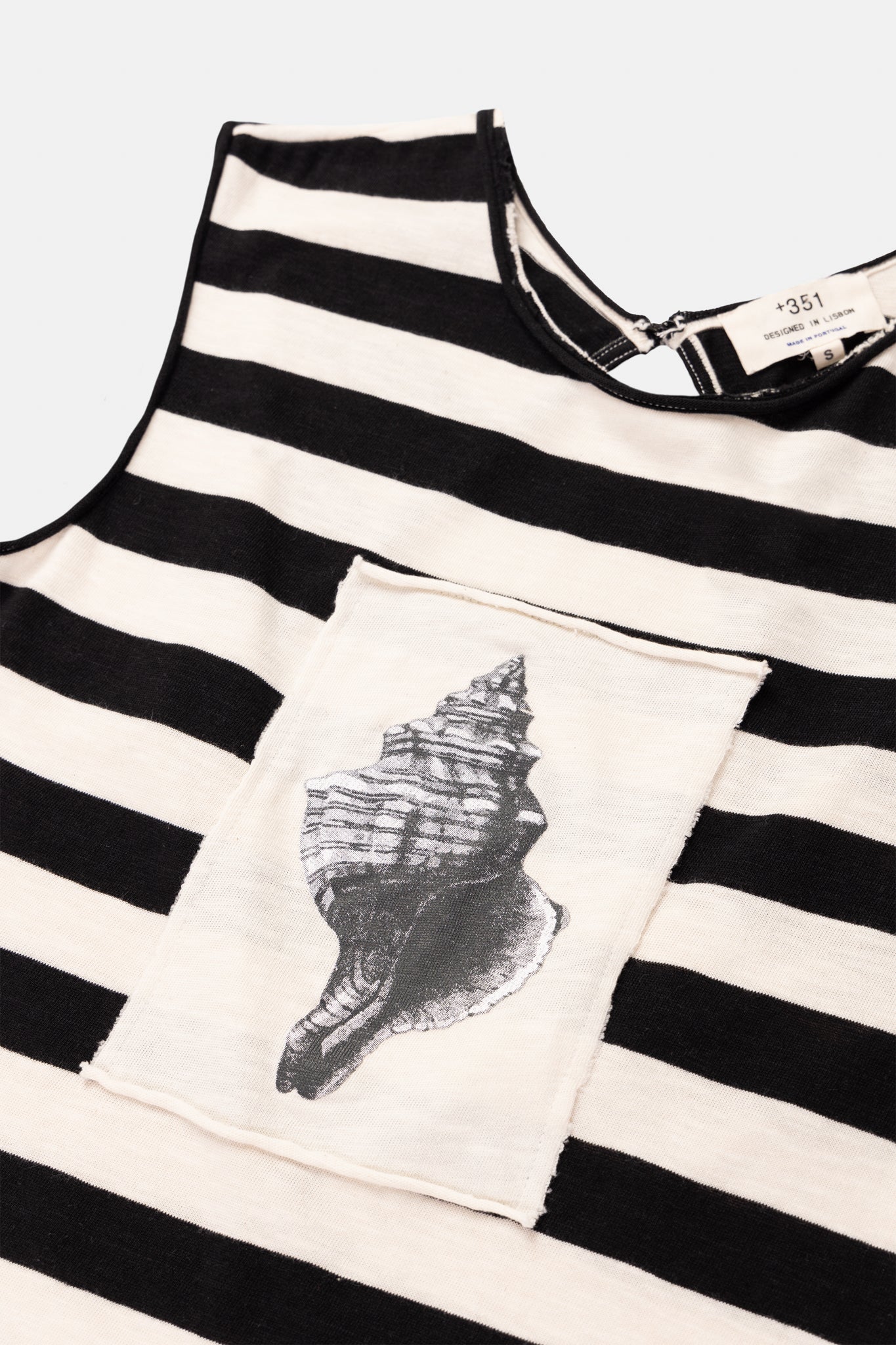 LONG DRESS GRAPHIC SEASHELL CRU/BLACK