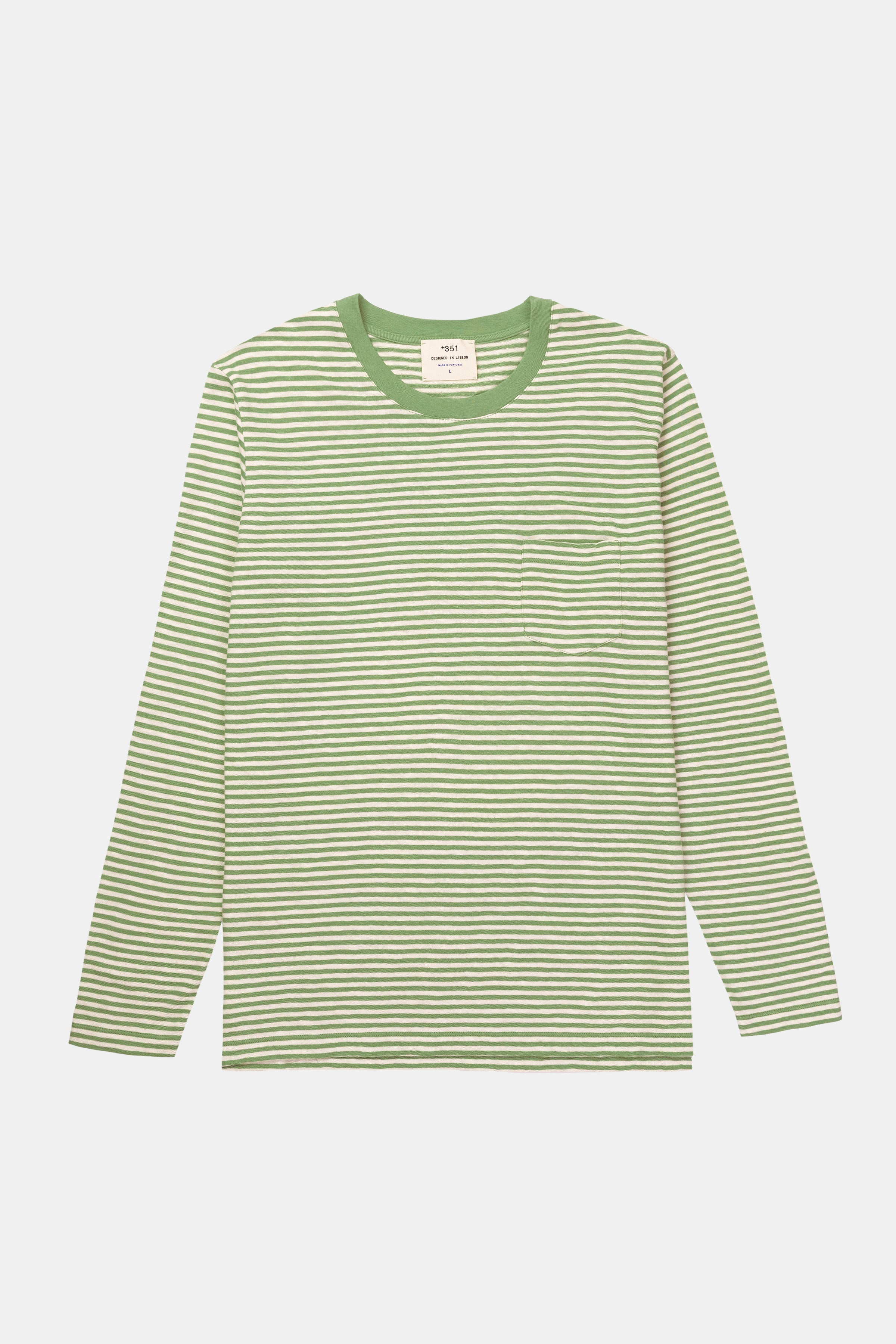 LONG SLEEVE STRIPES OFF-WHITE/PASTEL GREEN