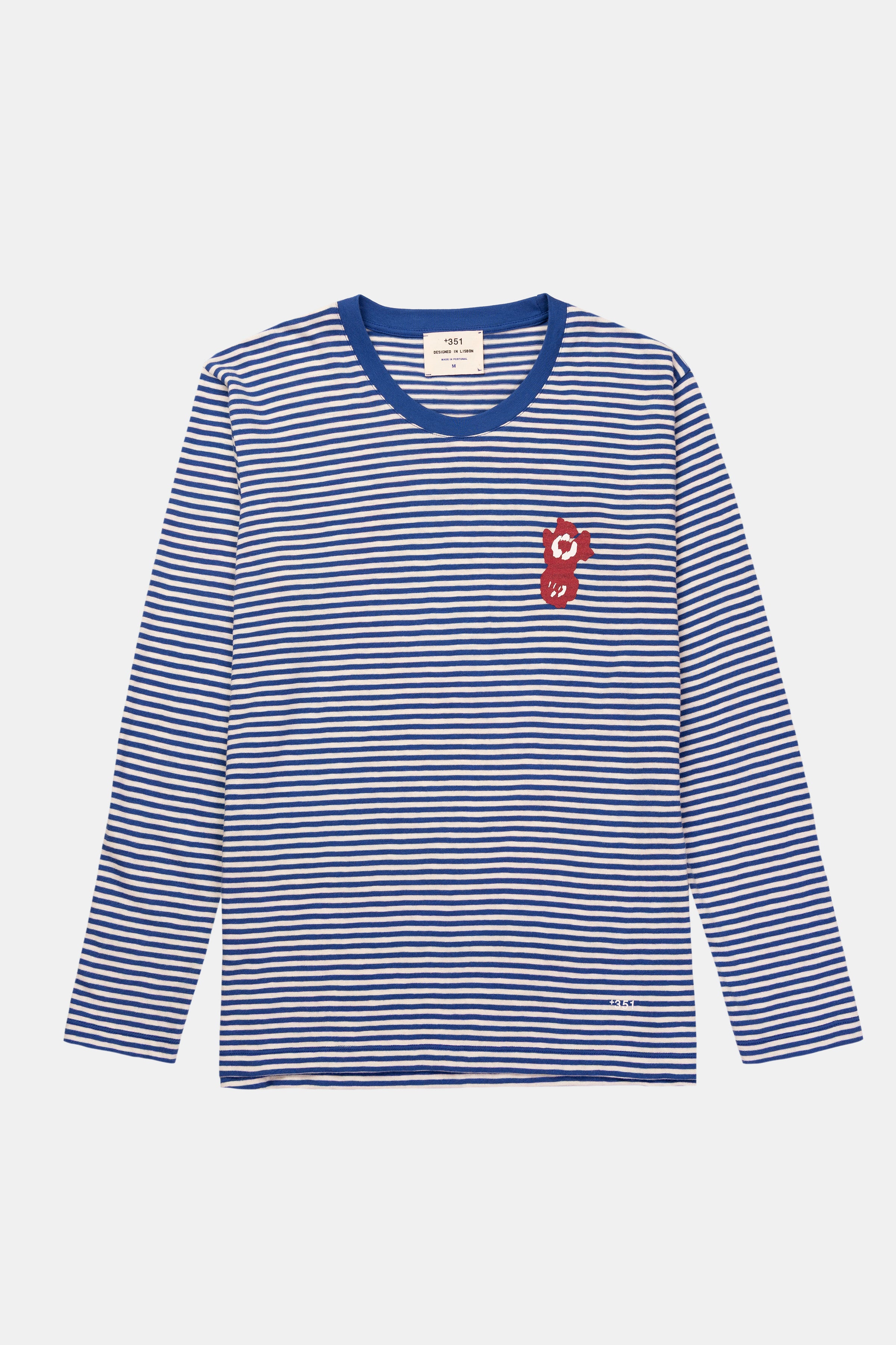LONG SLEEVE STRIPES PETROL/OFF-WHITE FLOWER