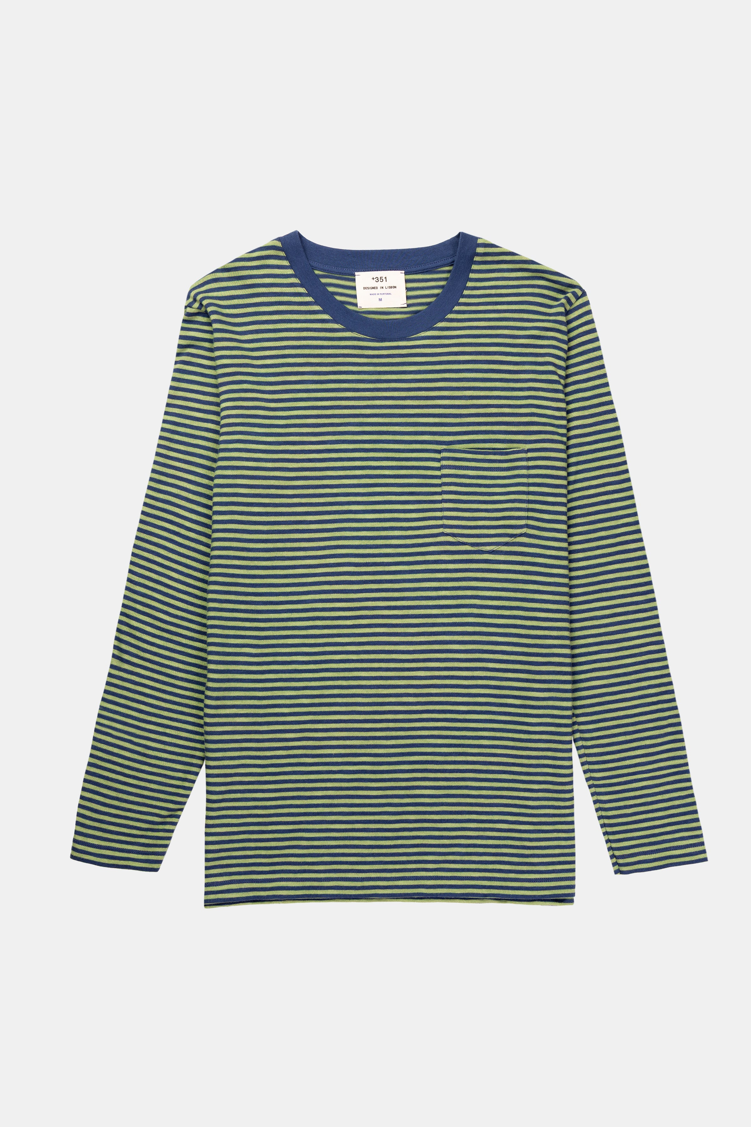 LONG SLEEVE STRIPES PETROL/PASTEL GREEN