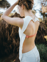 TOP BACKLESS GRAPHIC SEASHELL OFF-WHITE