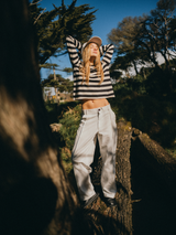 LONG SLEEVE STRIPES GRAPHIC BLACK/OFF-WHITE