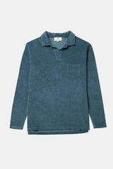 POLO LONG SLEEVE TERRY STONED BLUE