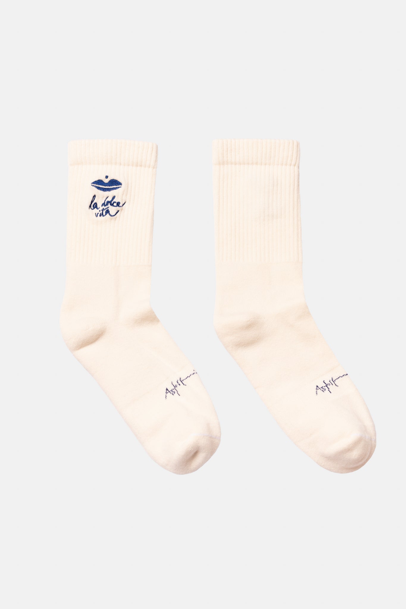 SOCKS LA DOLCE VITA OFF-WHITE/STEEL BLUE