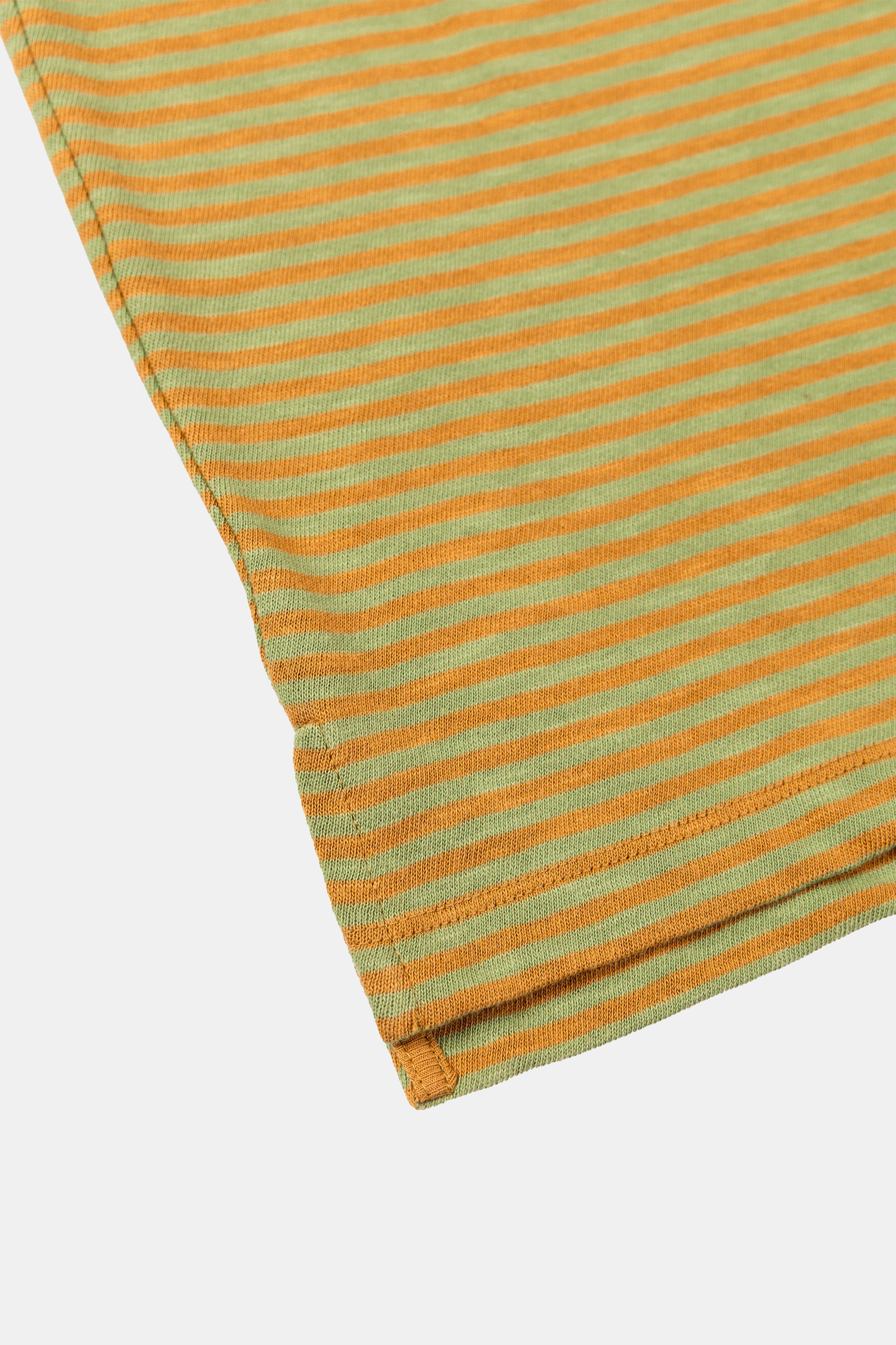 T-SHIRT STRIPES CAMEL/PASTEL GREEN