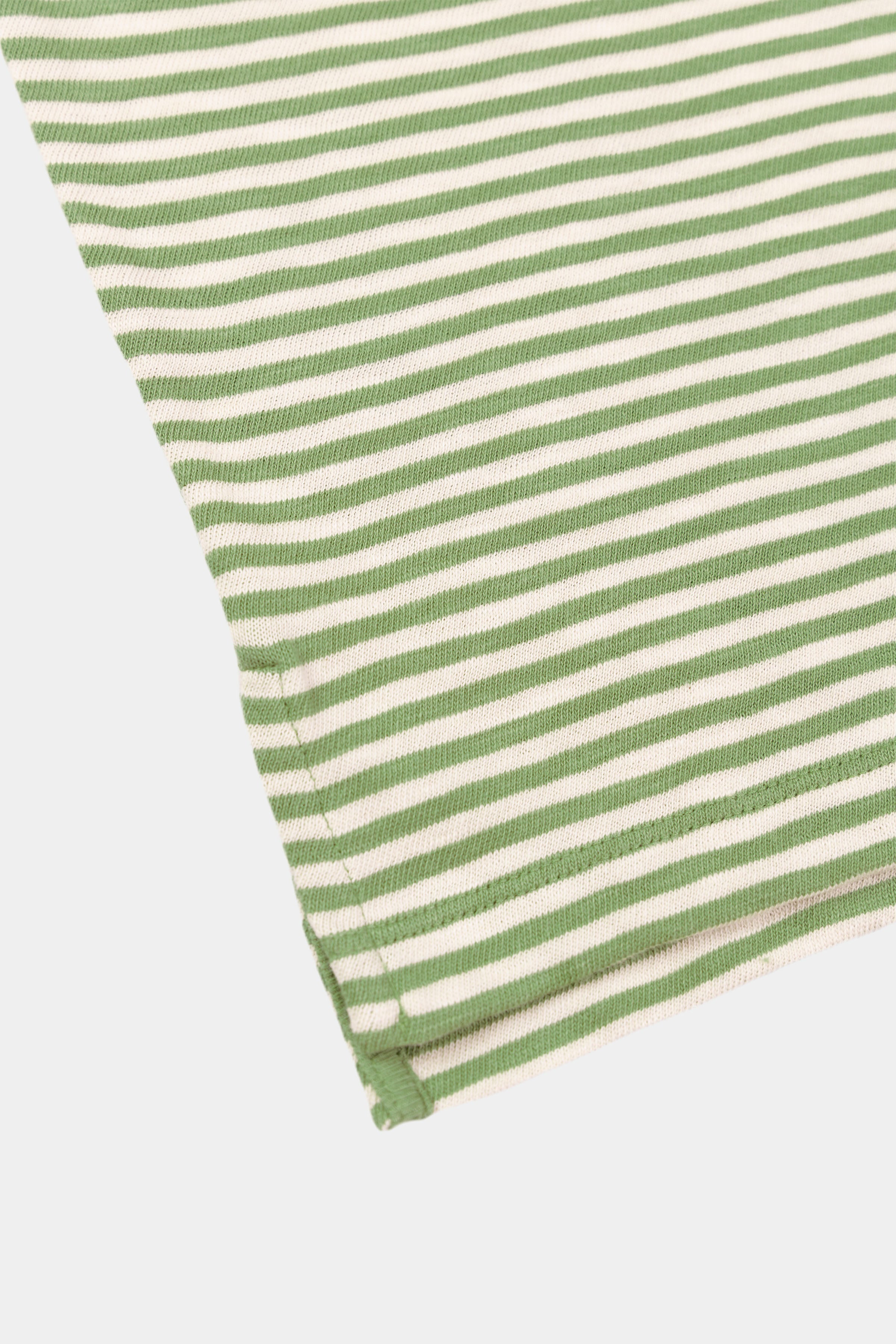 T-SHIRT STRIPES PASTEL GREEN/OFF-WHITE