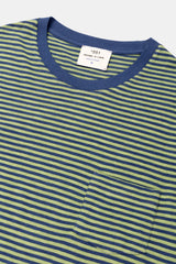 T-SHIRT STRIPES PETROL/PASTEL GREEN