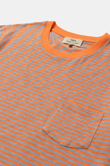 T-SHIRT STRIPES SALMON/SKY BLUE