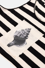 TOP GRAPHIC SEASHELL CRU/BLACK