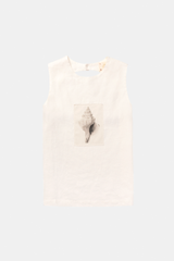 TOP BACKLESS GRAPHIC SEASHELL OFF-WHITE