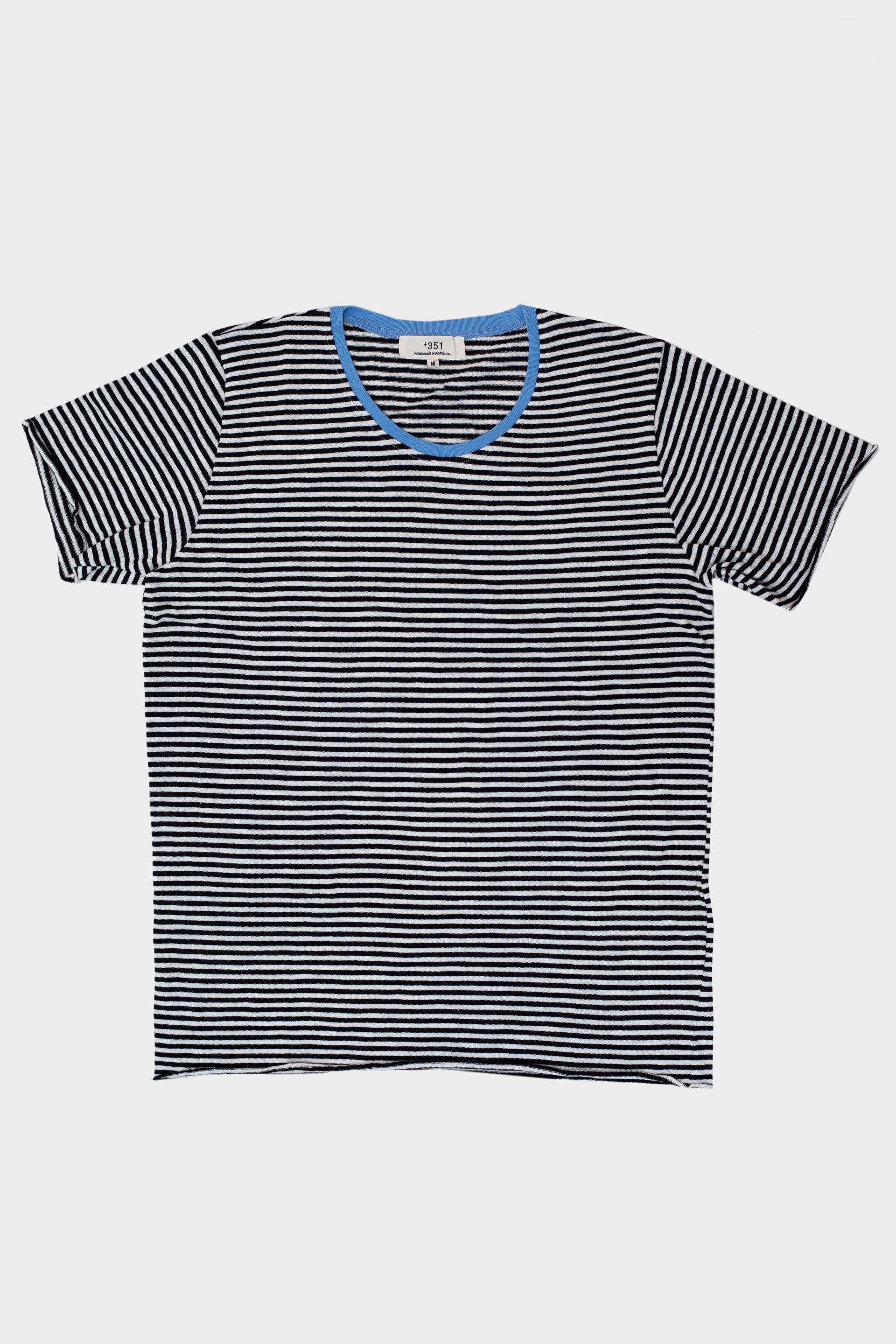 T-SHIRT STRIPES BLUE SKY NECK