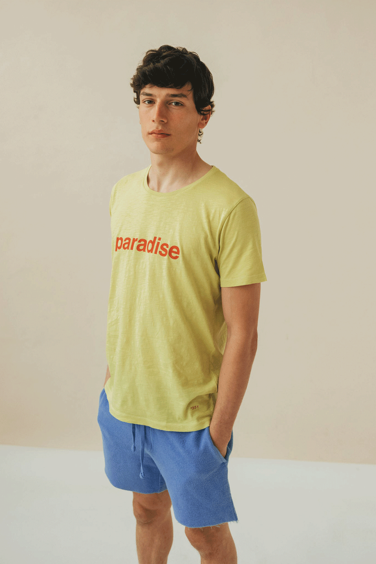 T-SHIRT GRAPHIC PARADISE EARTH GREEN & TANGERINE
