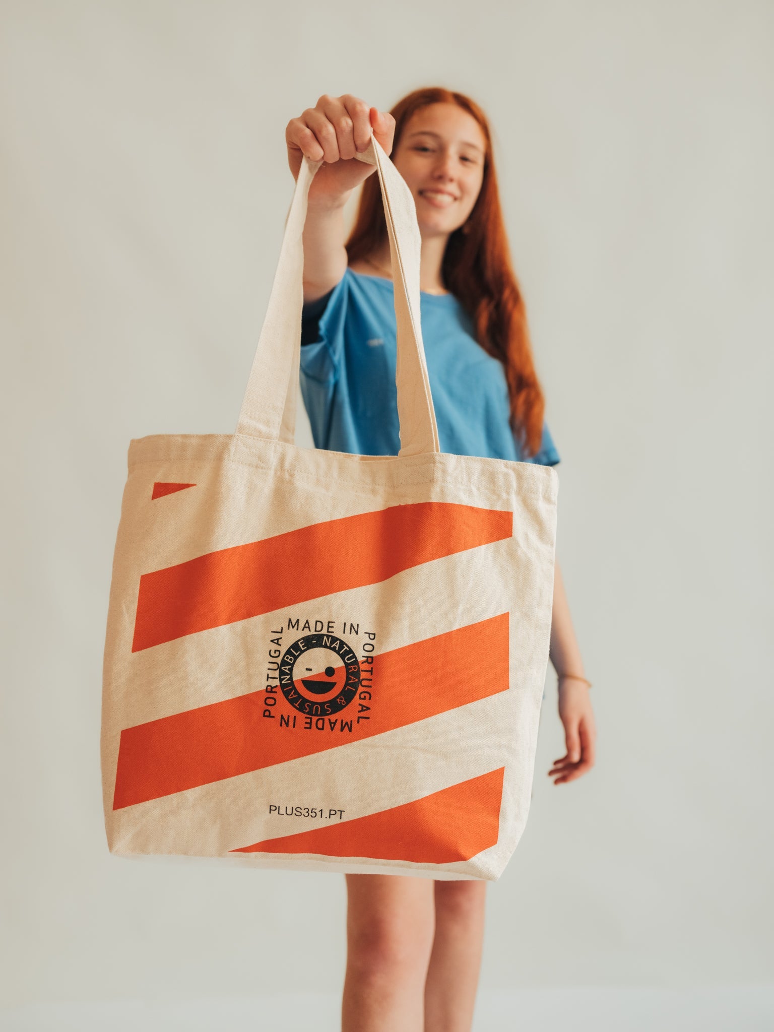 TANGERINE STRIPES TOTE-BAG