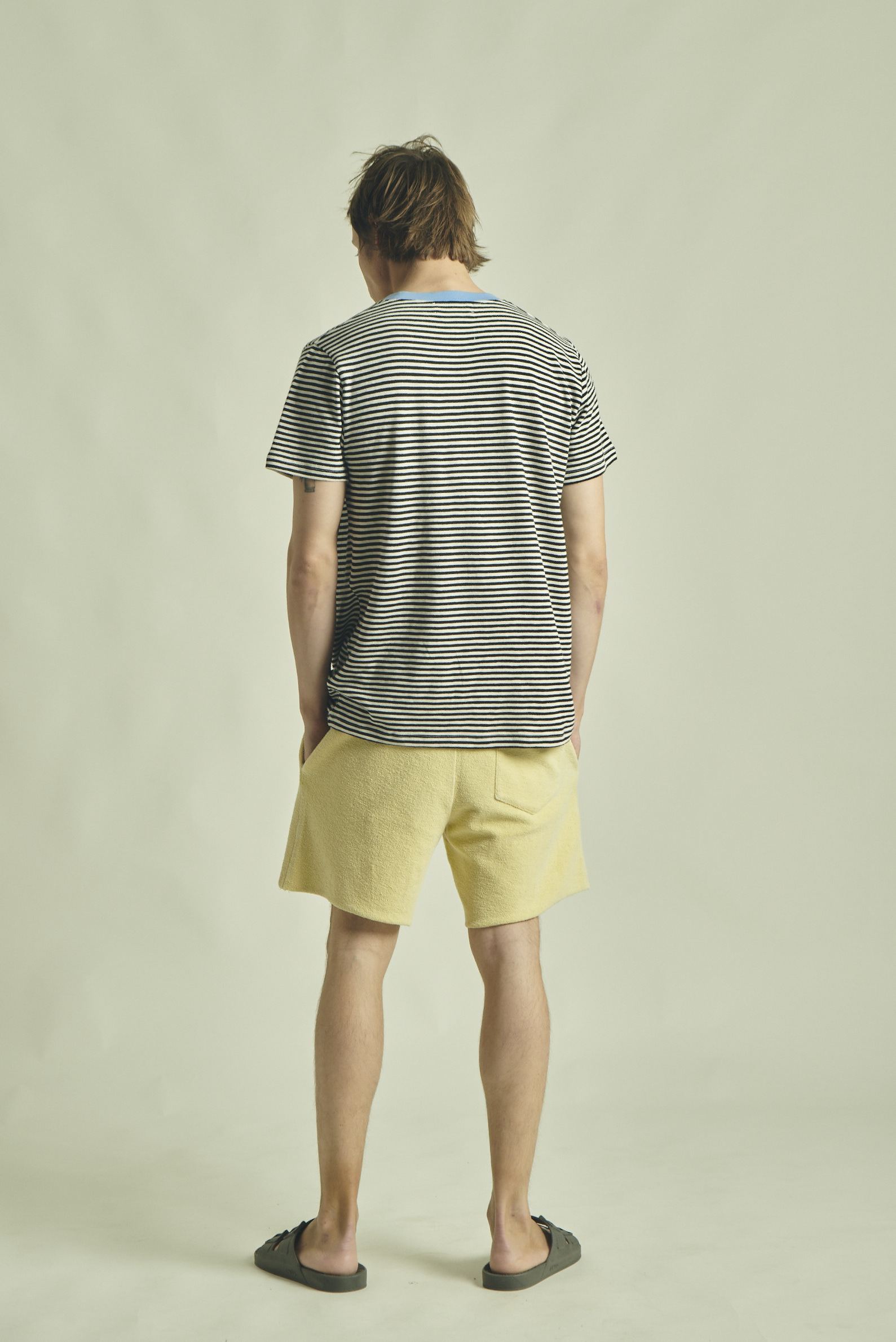 T-SHIRT STRIPES BLUE SKY NECK