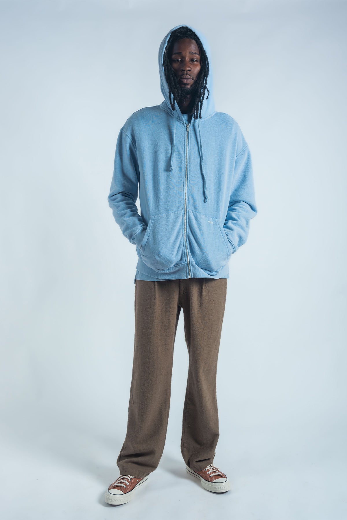 HOODIE ZIP CLEAR BLUE