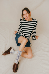 LONG SLEEVE STRIPES GRAPHIC BLACK/OFF-WHITE