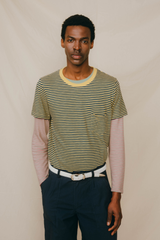 T-SHIRT STRIPES YELLOW BALLOON/ PETROL